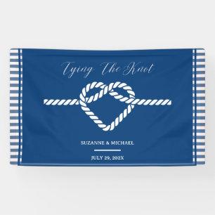 Banderoles Mariage de noeud d'attache bleu marine