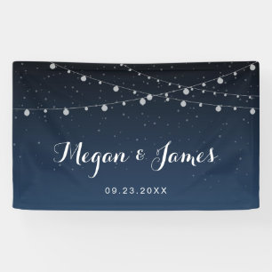 Banderoles Mariage de nuit bleu étoile de la Marine céleste