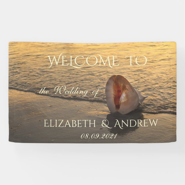 Banderoles Mariage de plage Sunset (Horizontal)