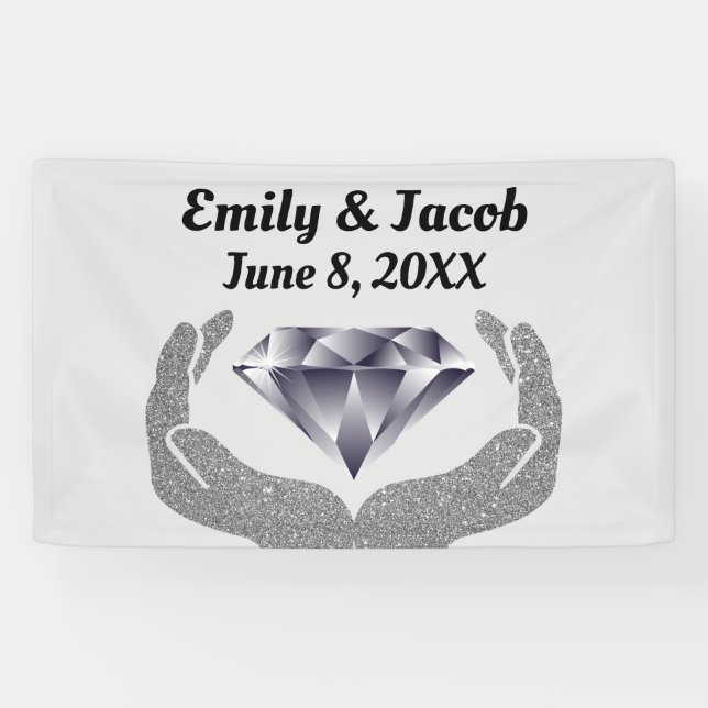 Banderoles Mariage des mains de diamant (Horizontal)