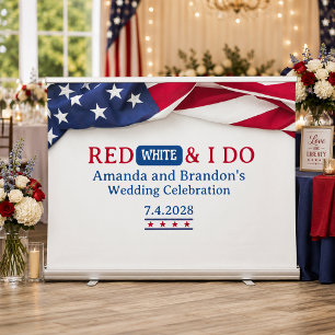 Banderoles Mariage du 4 juillet Rouge, Blanc et je le fais
