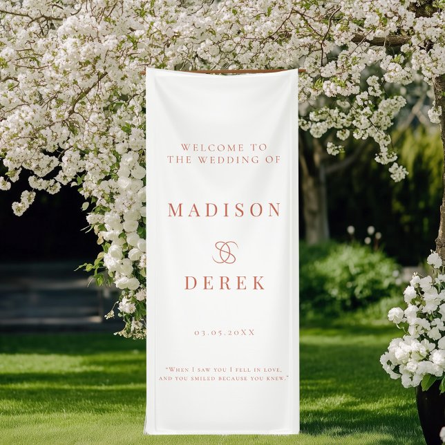 Banderoles Mariage Élégant Simple BIENVENUE (Simpel Elegant Wedding WELCOME Banner with your name and date.)