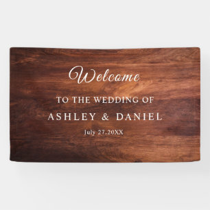 Banderoles Mariage en Grain de Bois de Grange Rustique