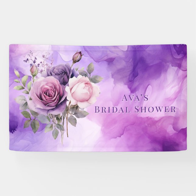 Banderoles Mariage Fête de Fiançailles Jardin Alcool Rose Ros (Horizontal)