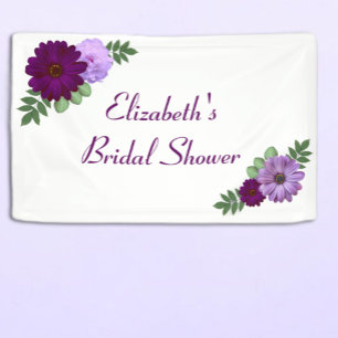 Banderoles Mariage Fleur de Pivoine Pourpre