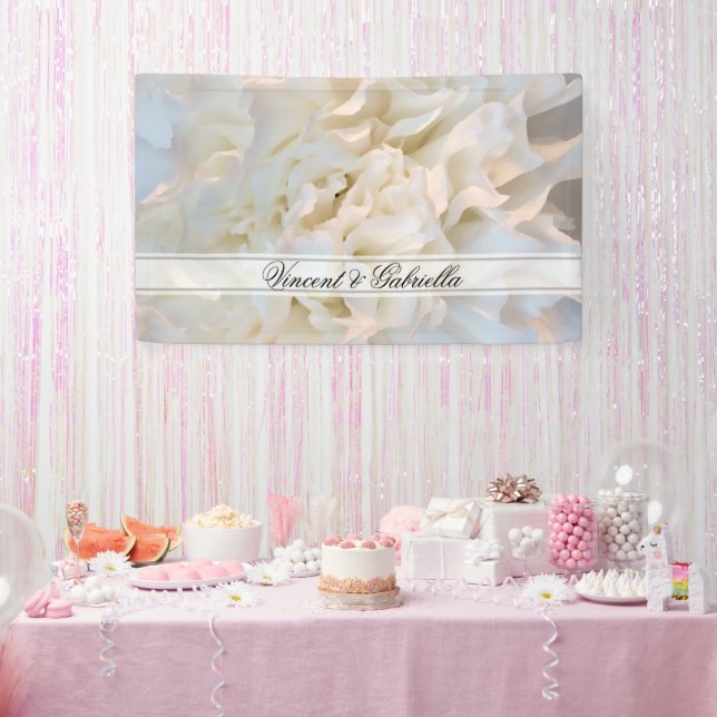 Banderoles Mariage floral de carnation blanche (Fête)