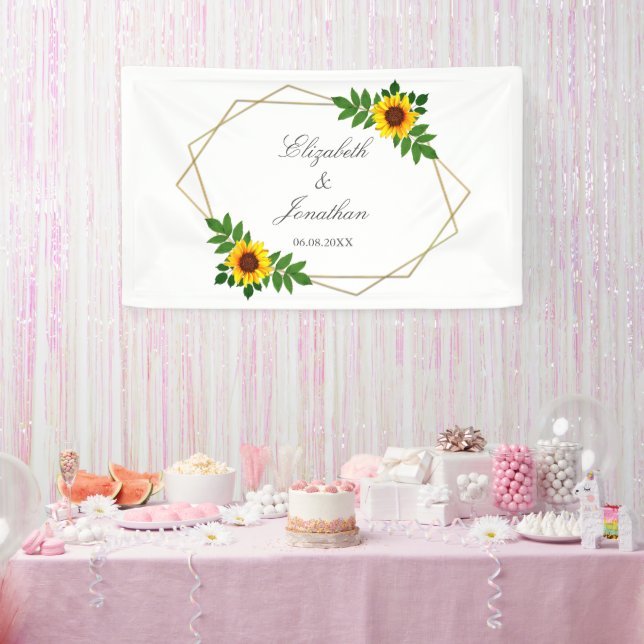 Banderoles Mariage géométrique tournesol (Fête)