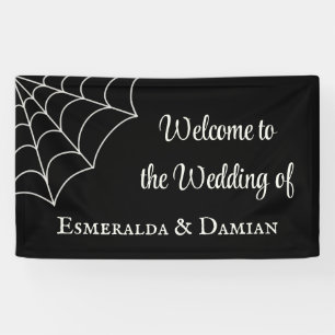 Banderoles Mariage gothique noir et blanc