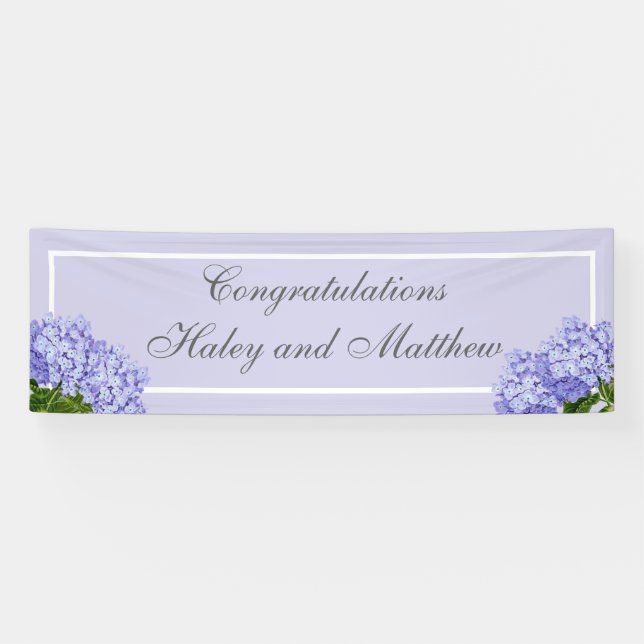 Banderoles Mariage Lavender Hydrangea (Horizontal)