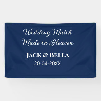 Banderoles Mariage Match fait au ciel mariage faveurs bleu