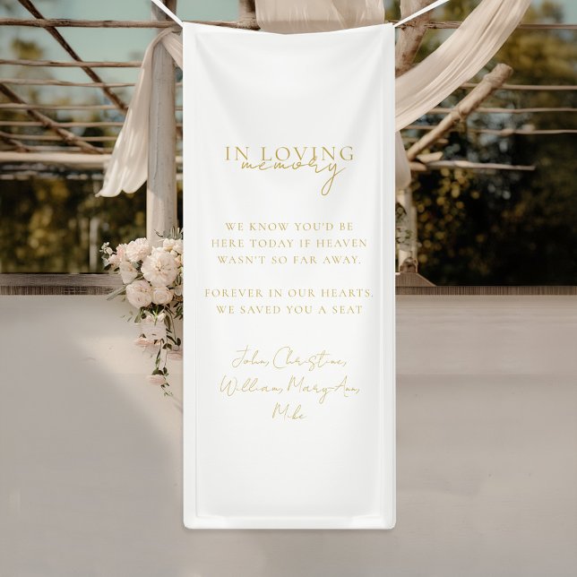 Banderoles Mariage, Mémorial, Blanc, ("In loving memory" Memorial, White, Banner with your Text/Names for Wedding or other Occasions.)
