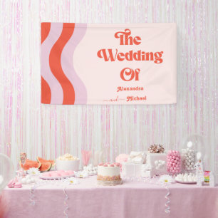 Banderoles Mariage Moderne De Typographie Rose Et Orange Ba