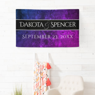 Banderoles Mariage Mystic-Topaz Blue Purple Réception Party