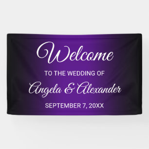Banderoles Mariage noir et indigo violet