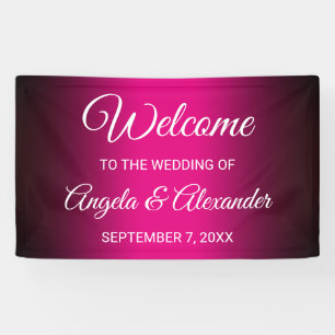 Banderoles Mariage noir et rose chaud