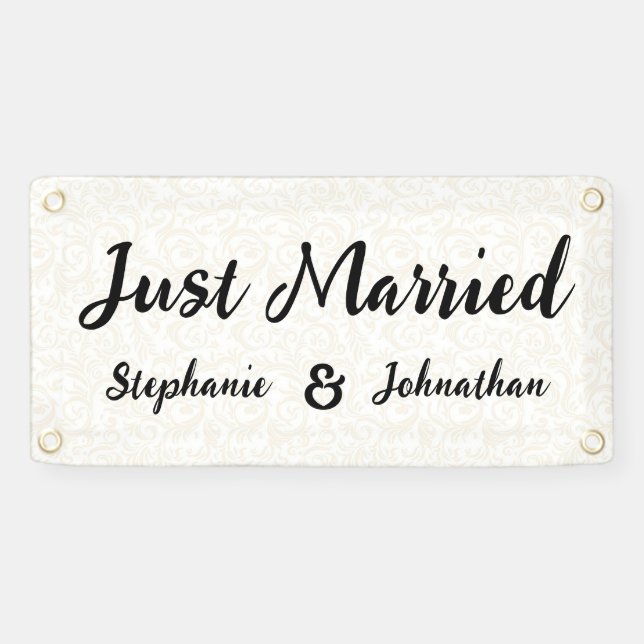 Banderoles Mariage Personnalisé Juste Marié Voiture\Camion (Horizontal)
