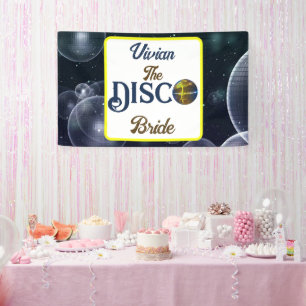 Banderoles Mariage Personnalisé Rétro Disco Enterrement de Vi