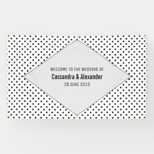 Banderoles Mariage Pois moderne gris