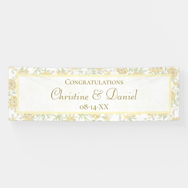Banderoles Mariage Rose Jaune (Horizontal)