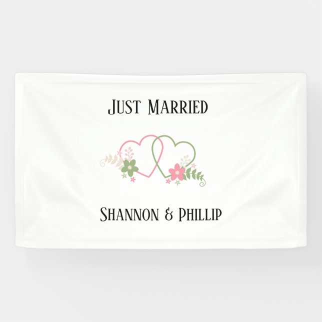 Banderoles Marié avec des noms de mariée et de chambre (Horizontal)