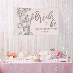Banderoles Mariée à être papillons Bling Vines Fête des marié