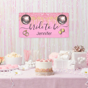 Banderoles mariée à être, parties scintillant d'or rose disco