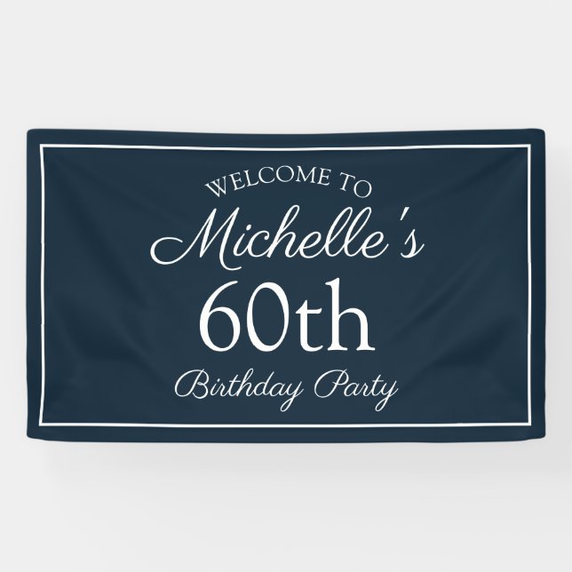 Banderoles Marine Bleu Blanc 60e anniversaire fête (Horizontal)