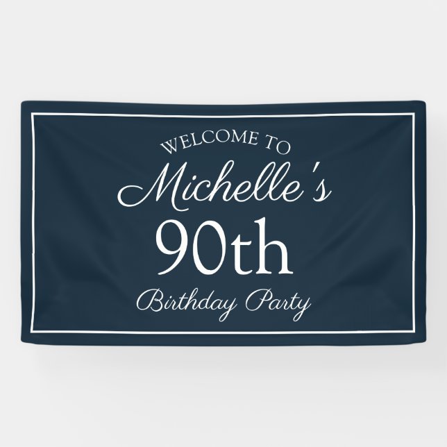Banderoles Marine Bleu Blanc 90e anniversaire (Horizontal)
