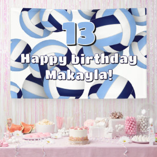Banderoles marine bleu clair volleyballs anniversaire de enfa