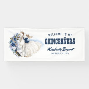 Banderoles Marine Blue Western Quinceanera 15e anniversaire
