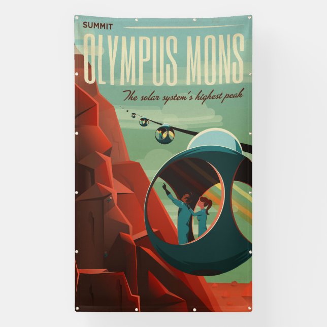 Banderoles Mars Olympus Mons Système solaire Volcano le plus  (Verticale)