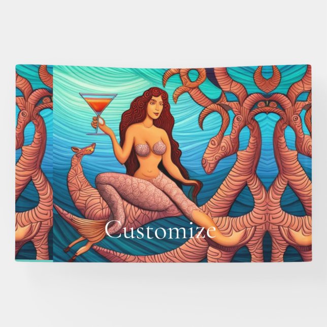 Banderoles Martini à cheveux longs Mermaid Thunder_Cove (Horizontal)
