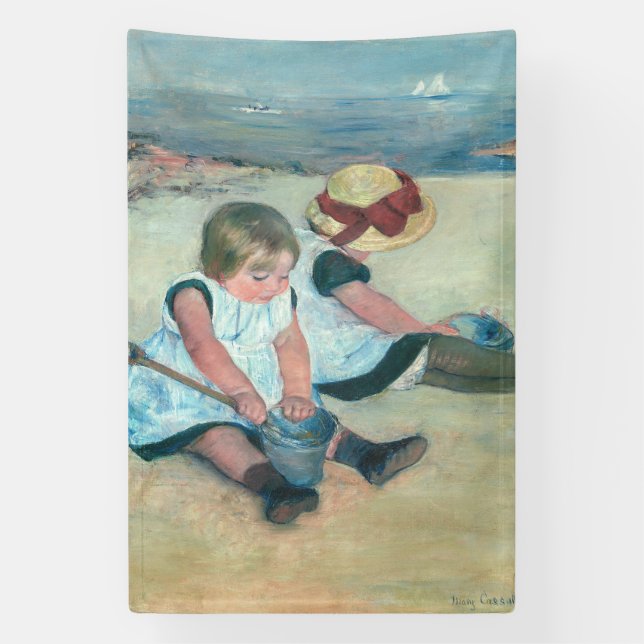 Banderoles Mary Cassatt - Enfants jouant sur la plage (Verticale)