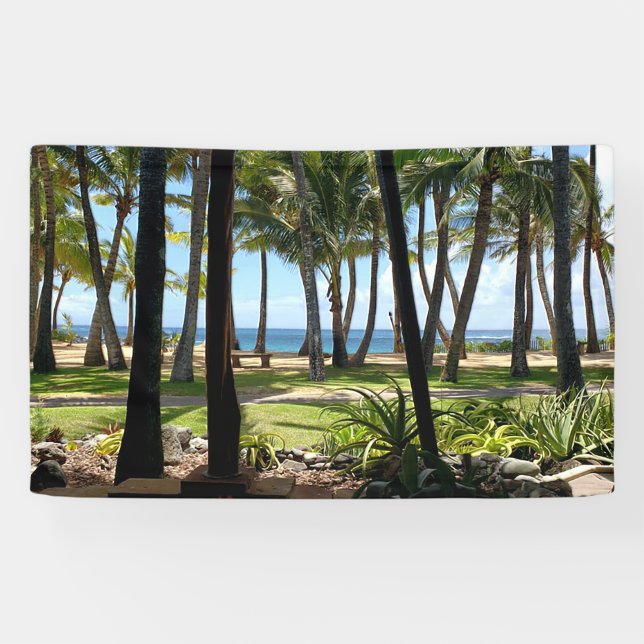 Banderoles Maui Beach Palmiers Hawaii (Horizontal)