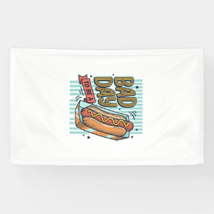 Banderoles Mauvaise Journée Hot Dog Retro Vector Conception d