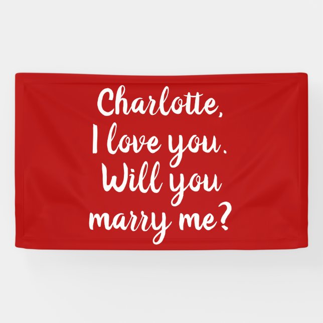 Banderoles Me marcherez-vous, proposition de mariage de coutu (Horizontal)