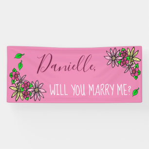 Banderoles Me marie-tu, Floral