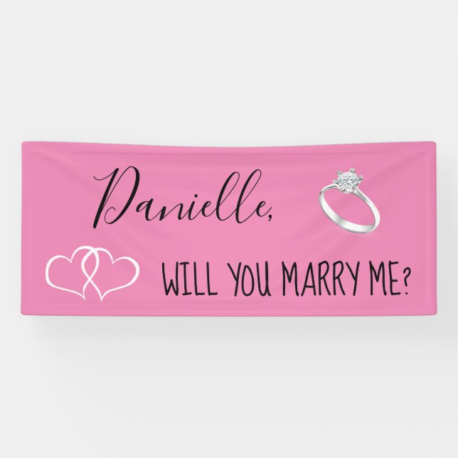 Banderoles Me marierez-vous Romantique Proposition (Horizontal)