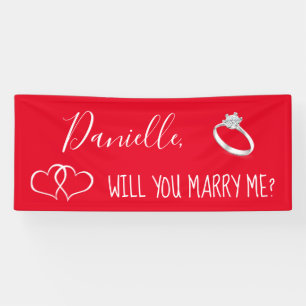 Banderoles Me marierez-vous Romantique Proposition