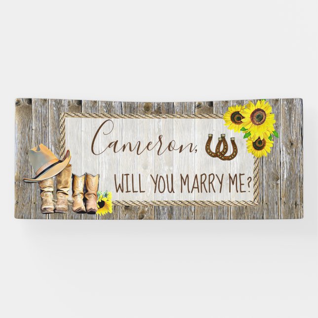 Banderoles Me marierez-vous Romantique Proposition (Horizontal)