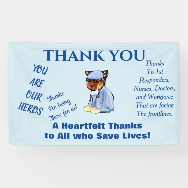 BANDEROLES MÉDECIN DE YORKIE POO (Horizontal)