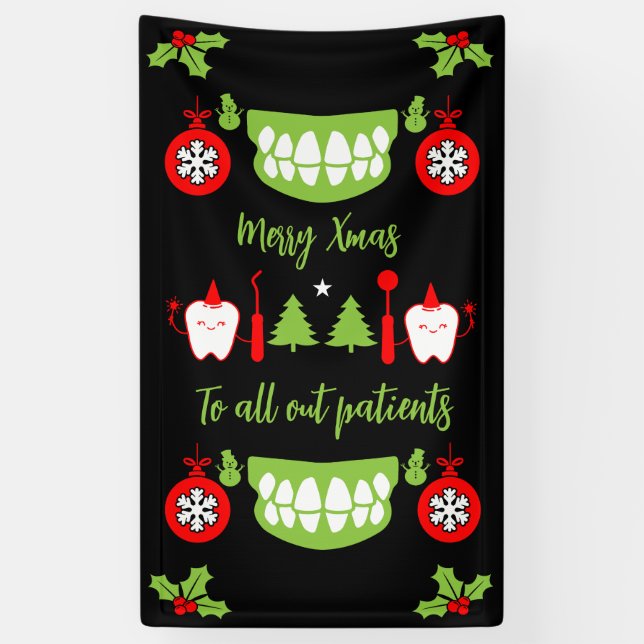 Banderoles Médecin dentaire Xmas (Vertical)