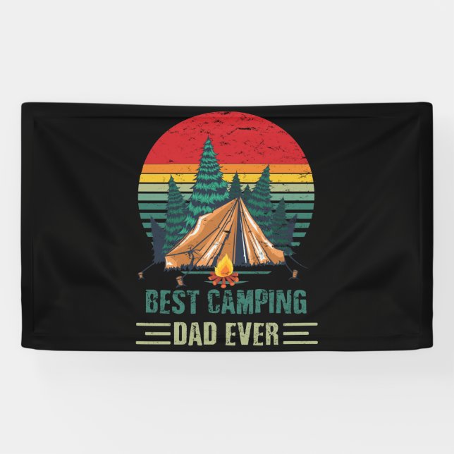 Banderoles Meilleur Camping Papa Jamais Fête des pères Couche (Horizontal)