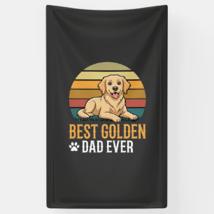 Banderoles Meilleur Papa Golden Retriever Rétro Chien