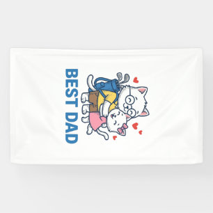 Banderoles Meilleur Papa Golf Chat Câlin Mignon Design Vector