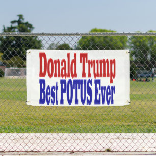 Banderoles Meilleur POTUS jamais Donald Trump rouge bleu