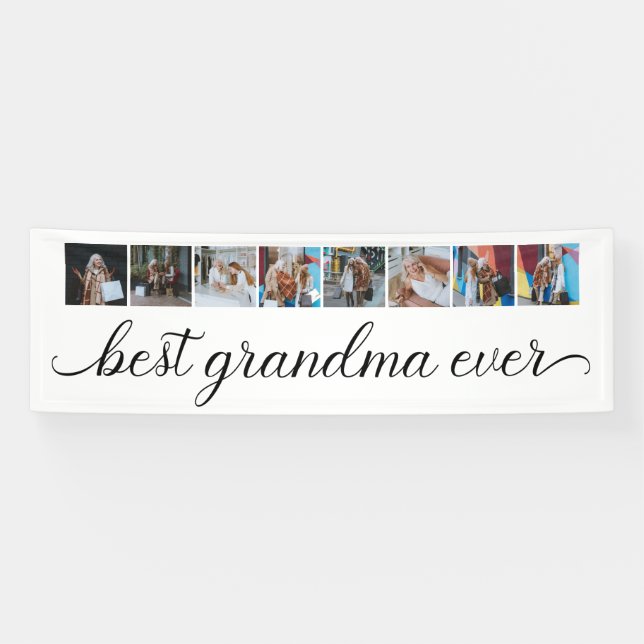 Banderoles Meilleure Grand-Mère Ever 8 Photo Collage Party (Horizontal)