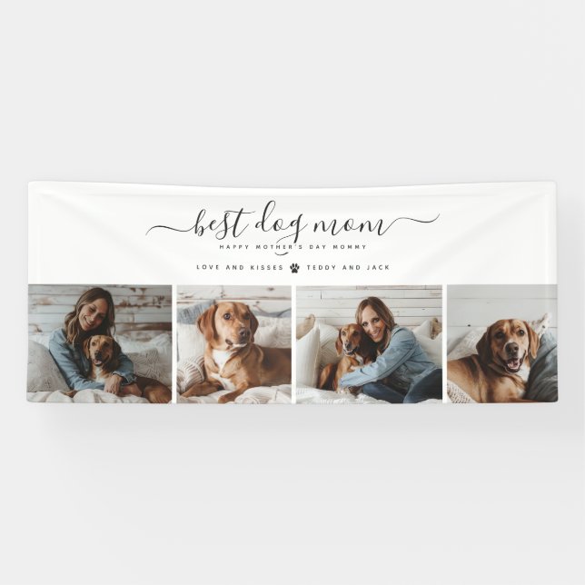 Banderoles Meilleure maman de chien : photo de chien personna (Horizontal)