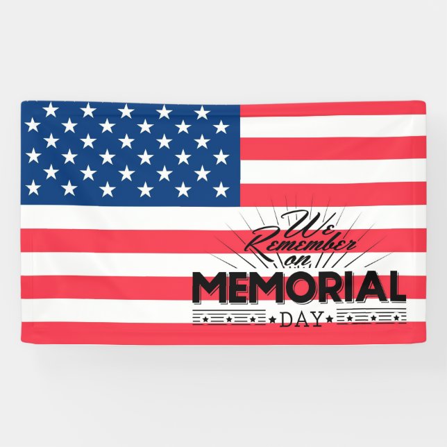 Banderoles Memorial Day America Drapeau et typographie (Horizontal)
