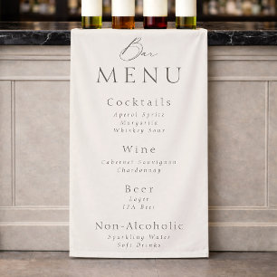 Banderoles Menu de bar de mariage élégant taupe